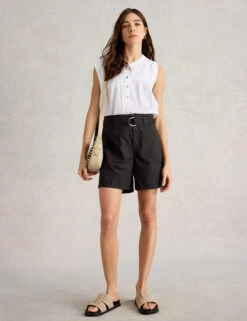 WHITE STUFF Pure Cotton Belted Shorts