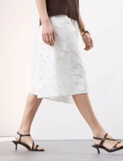 Pure Cotton Broderie Detail Wide Leg Culottes -Marksandspencer Sale Store Pure Cotton Broderie Detail Wide Leg Culottes 4