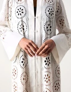 Pure Cotton Broderie Maxi Shirt Dress -Marksandspencer Sale Store Pure Cotton Broderie Maxi Shirt Dress 7