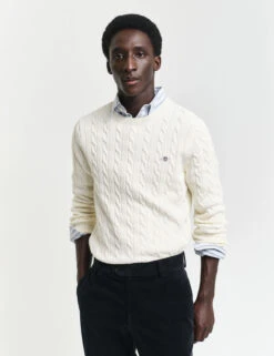 Gant Pure Cotton Cable Crew Neck Jumper