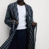 Pure Cotton Checked Dressing Gown