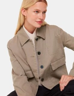 Whistles Pure Cotton Collared Short Jacket -Marksandspencer Sale Store Pure Cotton Collared Short Jacket 2