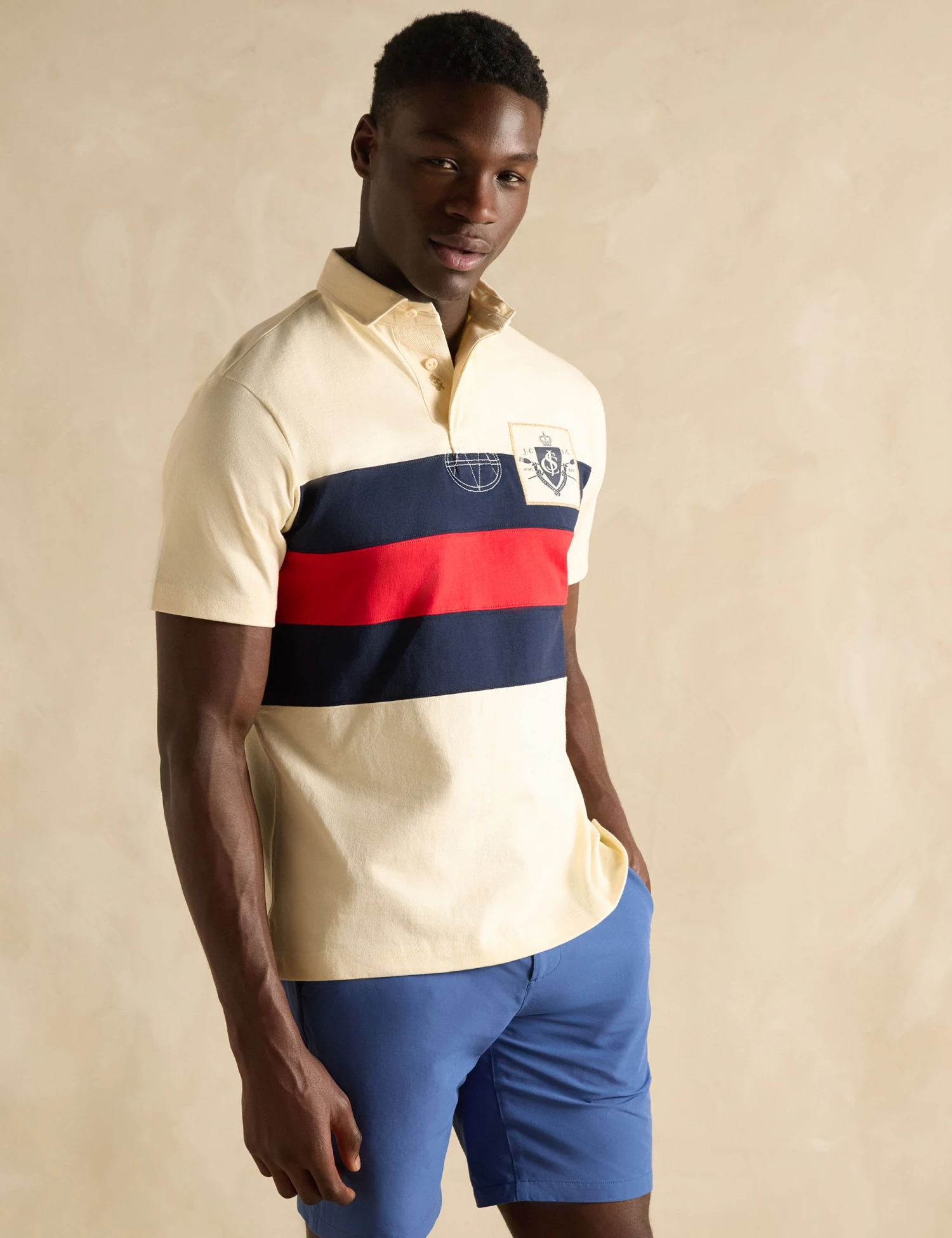 Joules Pure Cotton Colour Block Rugby Shirt 1 Joules Pure Cotton Colour Block Rugby Shirt