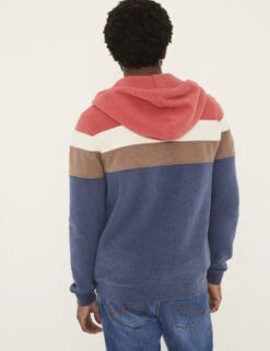 Pure Cotton Colour Block Zip Up Hoodie -Marksandspencer Sale Store Pure Cotton Colour Block Zip Up Hoodie 2
