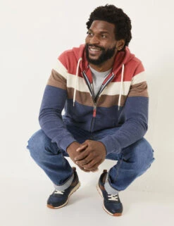 Pure Cotton Colour Block Zip Up Hoodie -Marksandspencer Sale Store Pure Cotton Colour Block Zip Up Hoodie 4