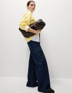 Pure Cotton Crew Neck Relaxed Sweatshirt -Marksandspencer Sale Store Pure Cotton Crew Neck Relaxed Sweatshirt 2