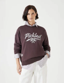 Pure Cotton Crew Neck Slogan Sweatshirt