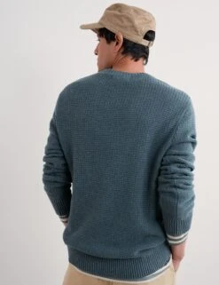 Pure Cotton Crew Neck Textured Jumper -Marksandspencer Sale Store Pure Cotton Crew Neck Textured Jumper 2