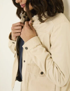 Pure Cotton Cropped Jacket -Marksandspencer Sale Store Pure Cotton Cropped Jacket 3