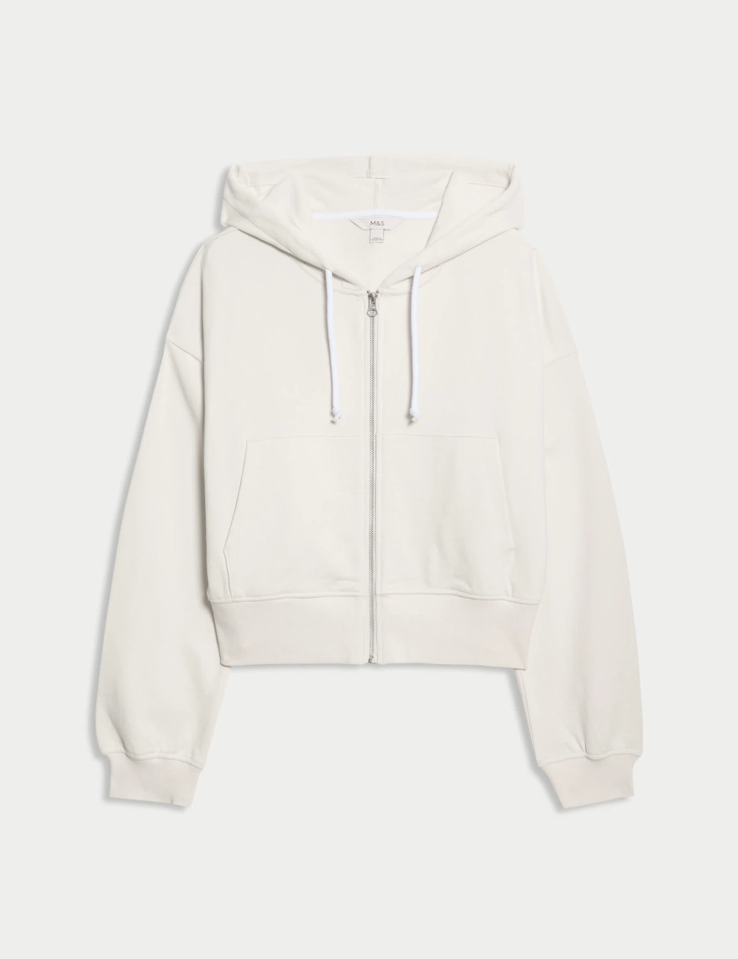Pure Cotton Cropped Zip Through Hoodie 2 Pure Cotton Cropped Zip Through Hoodie - Image 2