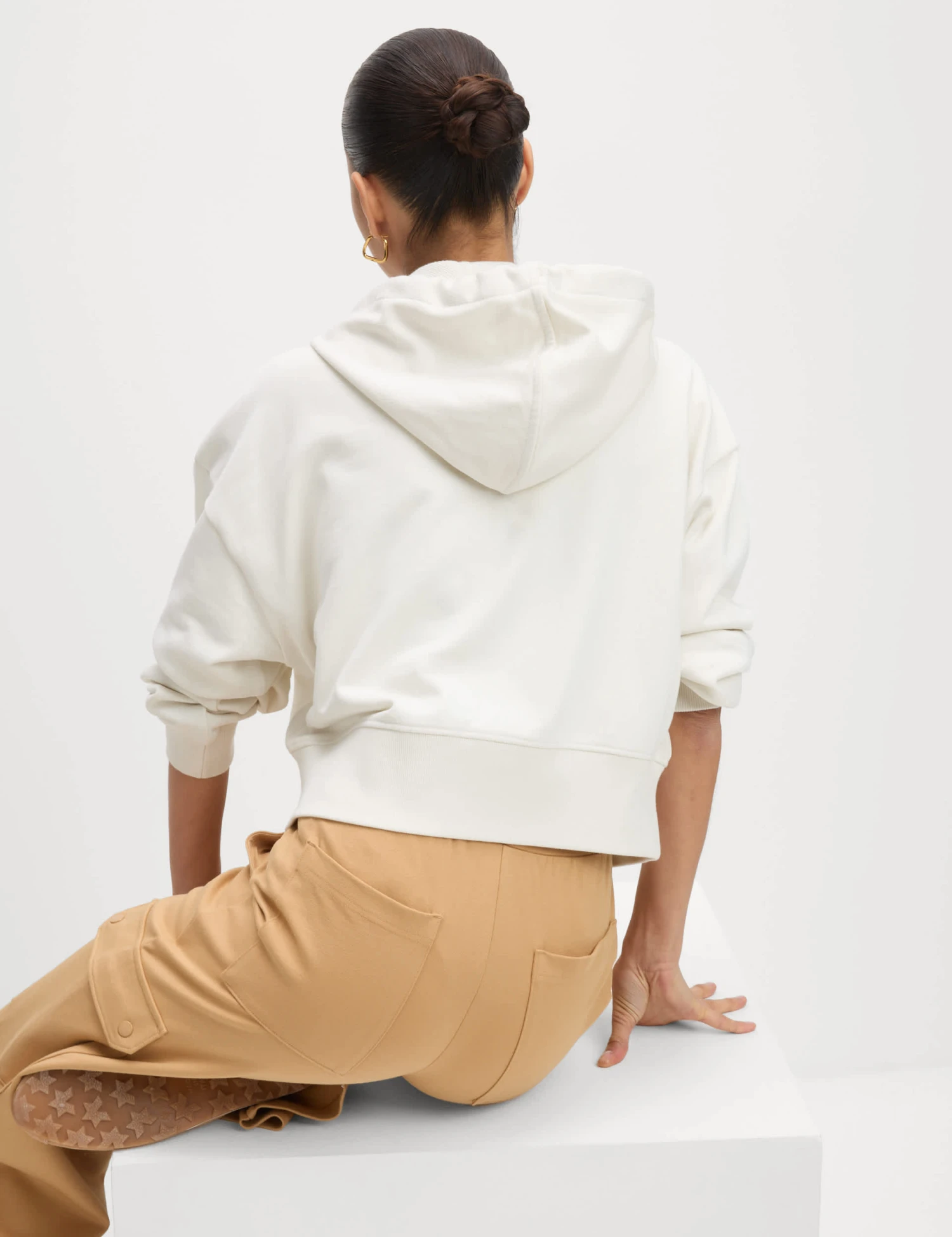Pure Cotton Cropped Zip Through Hoodie 6 Pure Cotton Cropped Zip Through Hoodie - Image 6