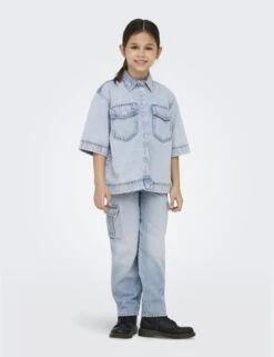 Pure Cotton Denim Denim Oversized Shirt (8-14 Yrs)