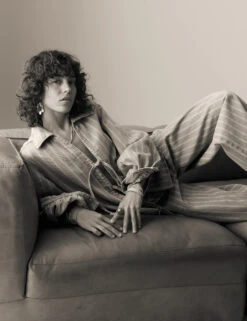 Pure Cotton Denim Striped Wide Leg -Marksandspencer Sale Store Pure Cotton Denim Striped Wide Leg 4