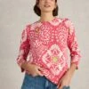 WHITE STUFF Pure Cotton Floral Crew Neck Jumper -Marksandspencer Sale Store Pure Cotton Floral Crew Neck Jumper