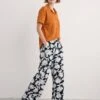 Pure Cotton Floral Elasticated Waist Trousers