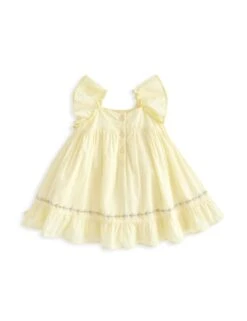 Mamas & Papas Pure Cotton Frill Embroidered Dress (0-3 Yrs) -Marksandspencer Sale Store Pure Cotton Frill Embroidered Dress 0 3 Yrs 1 2