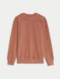 Pure Cotton Garment Dye Sweatshirt -Marksandspencer Sale Store Pure Cotton Garment Dye Sweatshirt 1