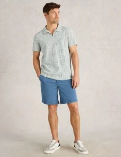 WHITE STUFF Pure Cotton Geometric Print Polo Shirt -Marksandspencer Sale Store Pure Cotton Geometric Print Polo Shirt 2