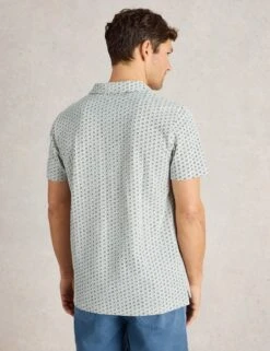 WHITE STUFF Pure Cotton Geometric Print Polo Shirt -Marksandspencer Sale Store Pure Cotton Geometric Print Polo Shirt 3