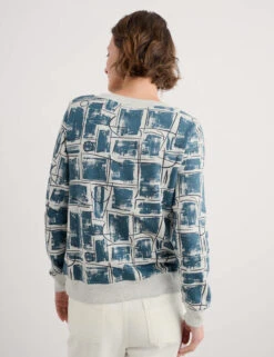 Pure Cotton Geometric Sweatshirt -Marksandspencer Sale Store Pure Cotton Geometric Sweatshirt 3