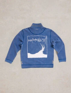 WHITE STUFF Pure Cotton Graphic Half Zip Sweatshirt -Marksandspencer Sale Store Pure Cotton Graphic Half Zip Sweatshirt 5