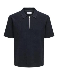 Only & Sons Pure Cotton Half Zip Polo Shirt