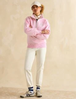 Joules Pure Cotton Half Zip Sweatshirt -Marksandspencer Sale Store Pure Cotton Half Zip Sweatshirt 2