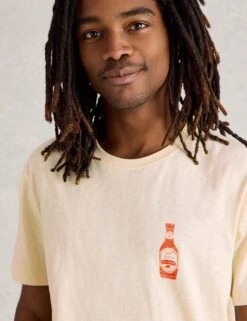 WHITE STUFF Pure Cotton Hot Sauce T-Shirt -Marksandspencer Sale Store Pure Cotton Hot Sauce T Shirt 3