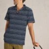 WHITE STUFF Pure Cotton Jacquard Striped Polo Shirt