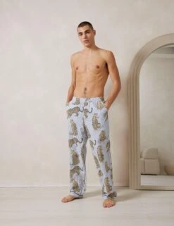 Pure Cotton Leopard Printed Pyjama Bottoms -Marksandspencer Sale Store Pure Cotton Leopard Printed Pyjama Bottoms 4