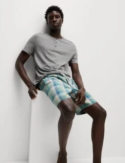 Pure Cotton Ombre Checked Pyjama Set -Marksandspencer Sale Store Pure Cotton Ombre Checked Pyjama Set 4