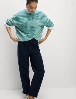 Pure Cotton Ombre Cropped Sweatshirt -Marksandspencer Sale Store Pure Cotton Ombre Cropped Sweatshirt 2