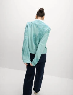 Pure Cotton Ombre Cropped Sweatshirt -Marksandspencer Sale Store Pure Cotton Ombre Cropped Sweatshirt 3