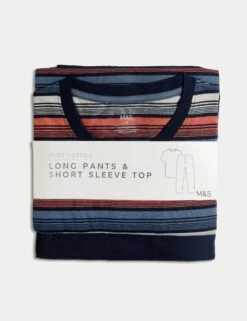 Pure Cotton Ombre Stripe Pyjama Set 18 Pure Cotton Ombre Stripe Pyjama Set -Marksandspencer Sale Store Pure Cotton Ombre Stripe Pyjama Set 5