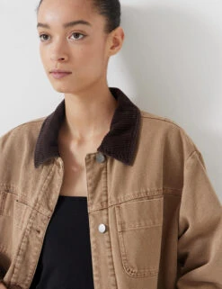 Pure Cotton Oversized Trucker Jacket -Marksandspencer Sale Store Pure Cotton Oversized Trucker Jacket 4