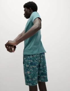 Pure Cotton Palm Print Pyjama Set -Marksandspencer Sale Store Pure Cotton Palm Print Pyjama Set 3