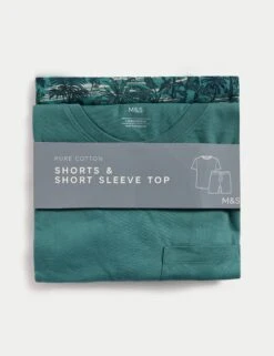 Pure Cotton Palm Print Pyjama Set -Marksandspencer Sale Store Pure Cotton Palm Print Pyjama Set 6