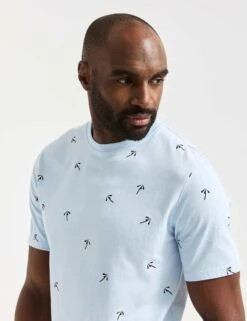 Scotch & Soda Pure Cotton Parasol Print Crew Neck T-Shirt -Marksandspencer Sale Store Pure Cotton Parasol Print Crew Neck T Shirt 2