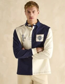 Joules Pure Cotton Patterned Rugby Shirt