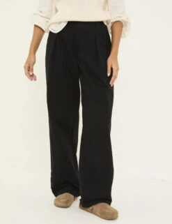 Pure Cotton Pleat Front Wide Leg Trousers 12 Pure Cotton Pleat Front Wide Leg Trousers -Marksandspencer Sale Store Pure Cotton Pleat Front Wide Leg Trousers 2