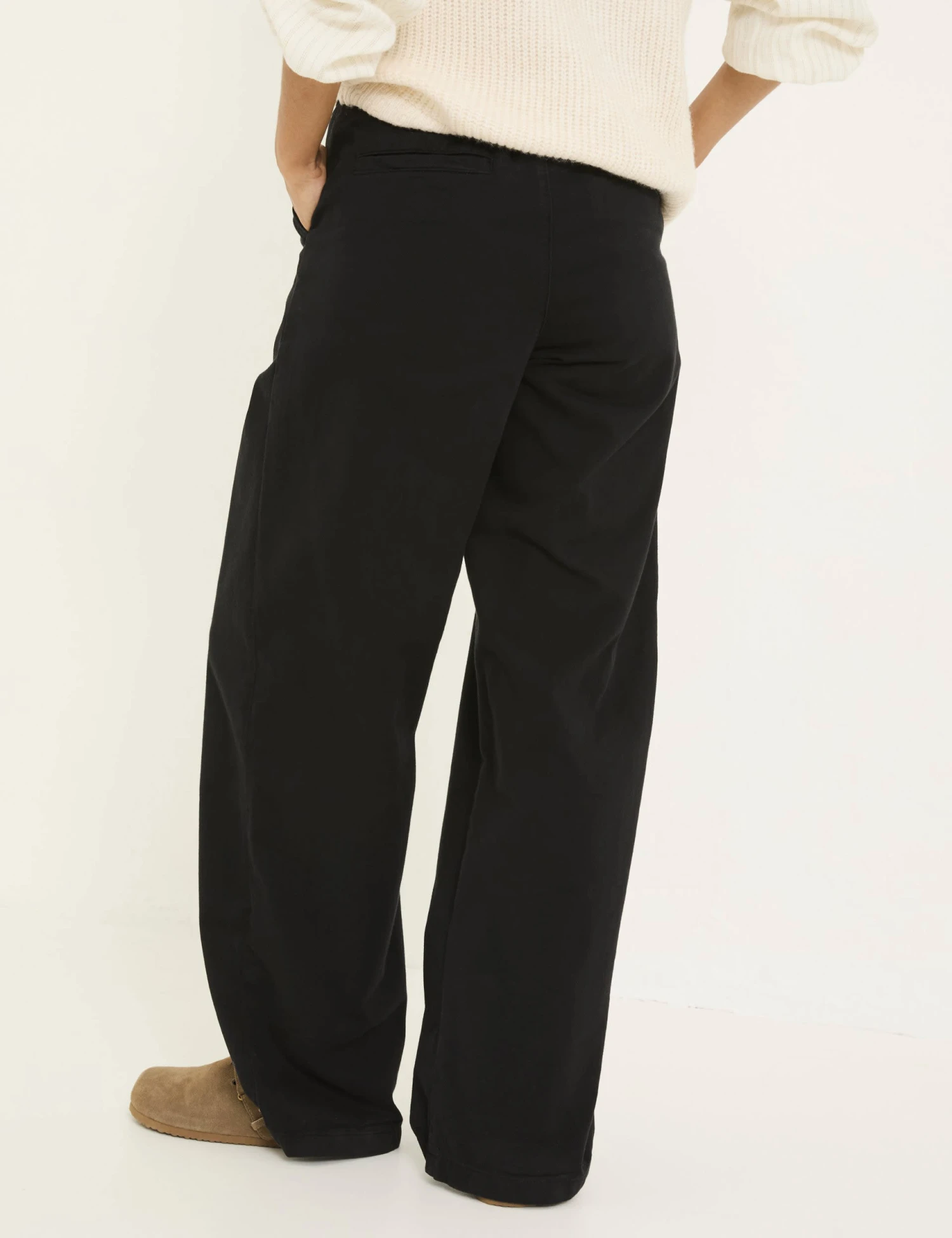 Pure Cotton Pleat Front Wide Leg Trousers 4 Pure Cotton Pleat Front Wide Leg Trousers - Image 4