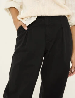 Pure Cotton Pleat Front Wide Leg Trousers 14 Pure Cotton Pleat Front Wide Leg Trousers -Marksandspencer Sale Store Pure Cotton Pleat Front Wide Leg Trousers 4