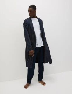 Pure Cotton Polka Dot Dressing Gown -Marksandspencer Sale Store Pure Cotton Polka Dot Dressing Gown 2