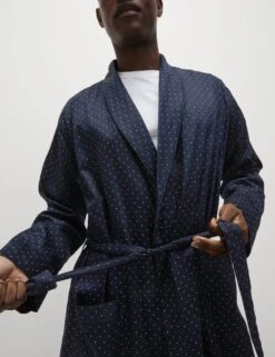 Pure Cotton Polka Dot Dressing Gown