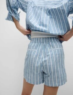 Pure Cotton Printed High Waisted Shorts -Marksandspencer Sale Store Pure Cotton Printed High Waisted Shorts 2