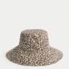 Pure Cotton Printed Wide Brim Bucket Hat -Marksandspencer Sale Store Pure Cotton Printed Wide Brim Bucket Hat