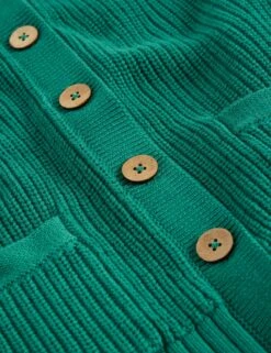 WHITE STUFF Pure Cotton Ribbed Crew Neck Cardigan -Marksandspencer Sale Store Pure Cotton Ribbed Crew Neck Cardigan 4