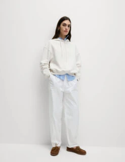 Pure Cotton Ribbed Cropped Hoodie 13 Pure Cotton Ribbed Cropped Hoodie -Marksandspencer Sale Store Pure Cotton Ribbed Cropped Hoodie 2