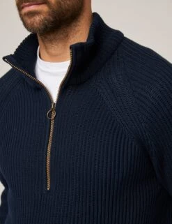 Pure Cotton Ribbed Quarter Zip Jumper 23 Pure Cotton Ribbed Quarter Zip Jumper -Marksandspencer Sale Store Pure Cotton Ribbed Quarter Zip Jumper 3