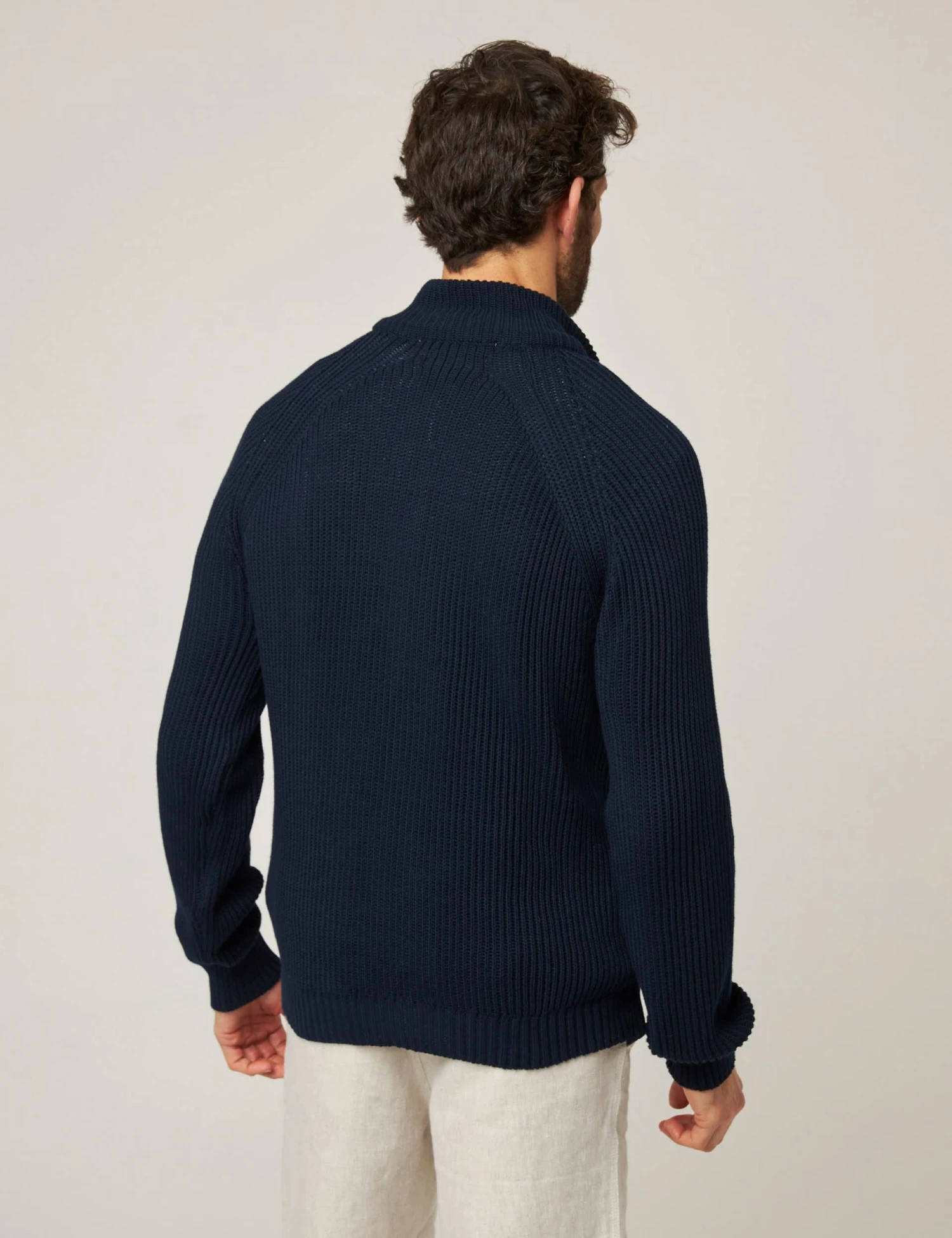 Pure Cotton Ribbed Quarter Zip Jumper 6 Pure Cotton Ribbed Quarter Zip Jumper - Image 6
